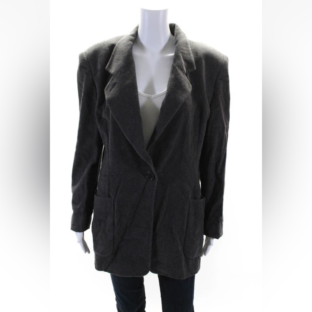 Vintage Escada By Margaretha Ley Gray Wool Blend Blazer Sz 42